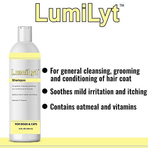 Image of LumiLyt Shampoo - General Cleansing, Grooming, & Conditioning Pet's Hair Coat - Effective for Both Cats & Dogs - Contains Oatmeal & Vitamins, 12 fl oz
