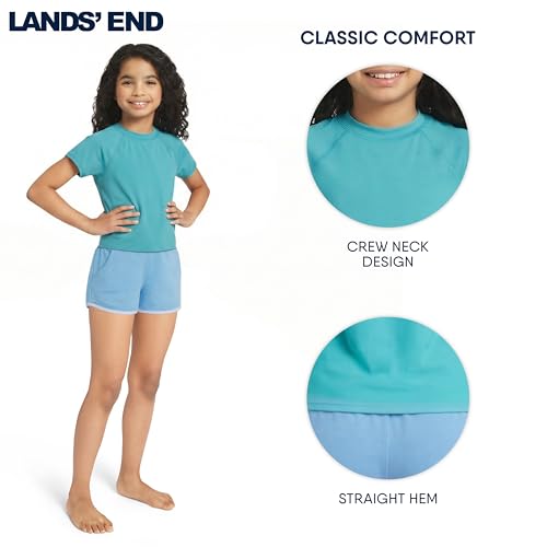 Image of Lands' End Girls' Swim UPF 50+ Short Sleeve Sun Tee Rash Guard Shirt