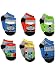 Thomas and Friends Boys 6 pack Gripper Socks (2T-4T Toddler (Shoe: 4-7), Grey/Black/Multi)
