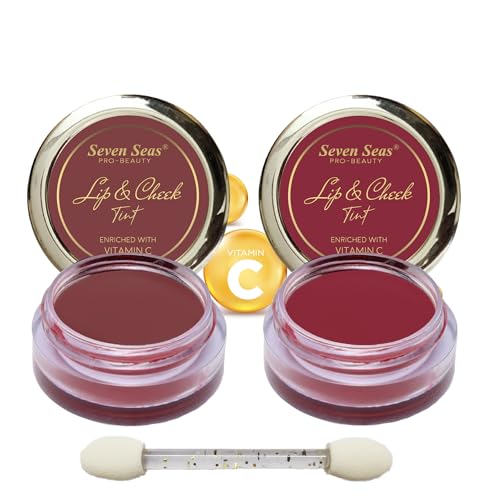 Image of Seven Seas Lips & Cheek Tint Combo Pack of 2 | Matte Natural Blush for Women | Lip Tint with Vitamin E | Nourishing Cheek Tint (Copper Rust, Mandy)