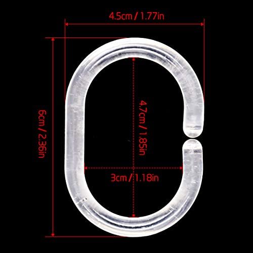 Top-Spring 24 Packs Shower Curtain Rings Plastic Curtain Rings Hook Hanger Bath Drape Loop Clip Glide Bathroom Shower Window Rod (Clear)