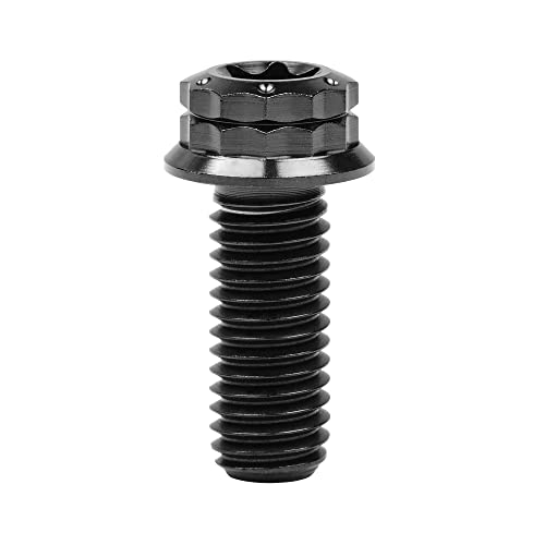 Image of Titanium Flange 12 Point Head M8 x15 20 25 30 35 40 45 50 55 60 65mm Screw Bolt Pack of 4 (M8x20mm, Black)