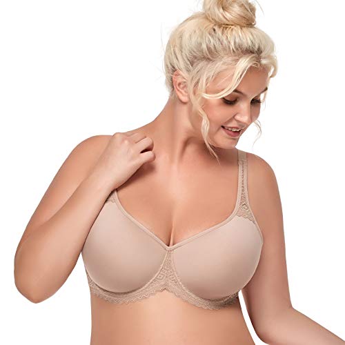 HSIA Minimizer Bra Women Underwire Bra Full Coverage T-Shirt Bra Spacer Contour Comfort Bra