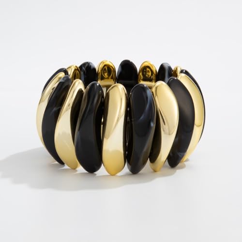 Image of MIFYNN Acrylic Chunky Bangle Bracelets for Women Stackable Stretch Resin Bracelet Minimalist Colorful Bangle Vintage Boho Chic Wristband Jewelry for Women