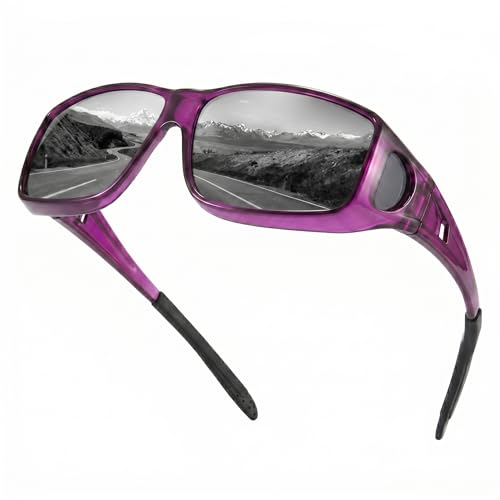 Image of VIEWBETTER Polarized Fit Over Glasses Sunglasses for Men Wrap Around Shades UV Protection Wear Over Eyeglasses SG0312