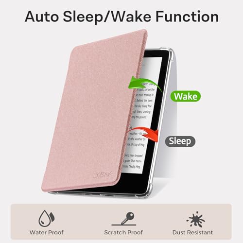 Image of CoBak Case for 7 inch Ereader - New PU Leather Cover and Clear Soft Silicone Back Cover with Auto Sleep Wake Feature