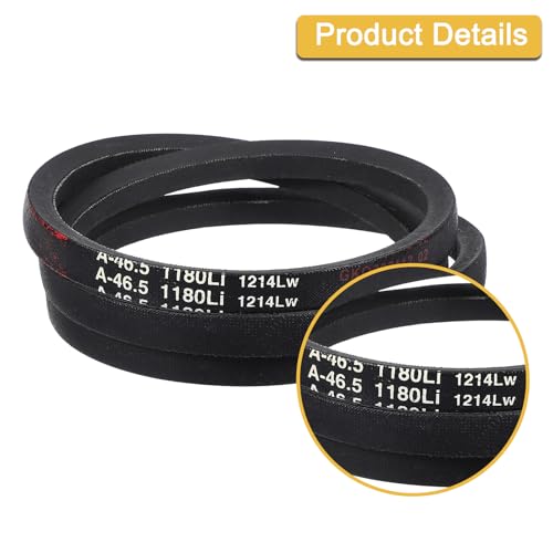 Image of Uxcell 3 Pack A46 1 /2 Classic Wrapped V-Belt, 48 inch Outside Circumference, Black, Industrial Rubber V-Belt