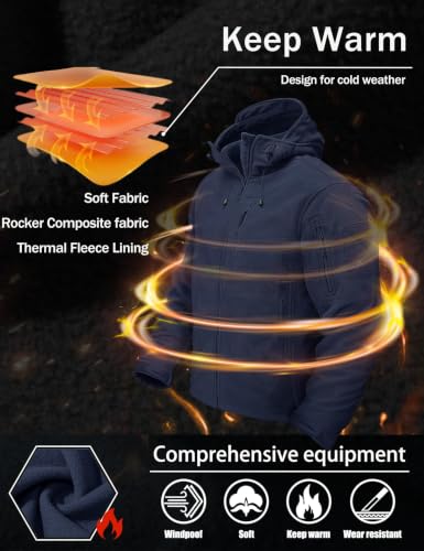 Image of CRYSULLY Men's Tactical Hoodies Jacket Warm Winter Fleece Jacket