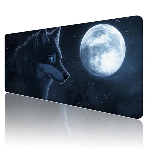 Tapis de souris gamer XXL blanc impermeble avec bords cousus anti effilochage