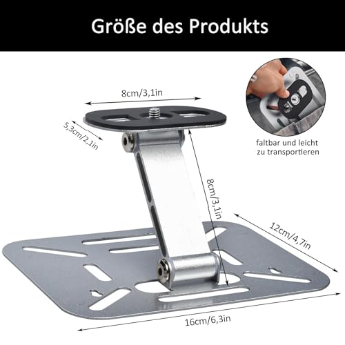 Kleiner Desktop Projektor Halterung, mit 1/4 Zoll Schraubschnittstelle Projektorhalter, Multifunktional Desktop Projector Stand, Multifunktionaler Beamer Halterung, Mini Beamer Ständer (Silbrig)