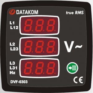 DATAKOM DVF-0303 digital voltmeter and frequency meter (3 Phase)