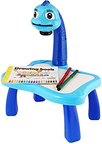 Image of Vikrida Painting Toy Fun Learning Desk Set, Multi-Function Kids Electric Projector Lamp, Blue Color