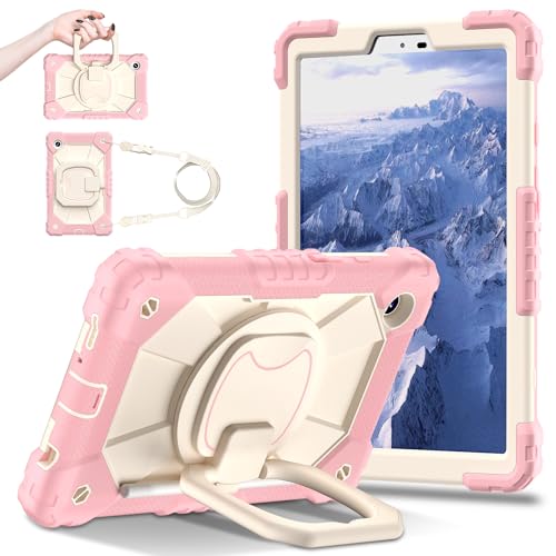 Coque Samsung Galaxy Tab A11 robuste or rose contre les chutes accidentelles avec béquille 2025