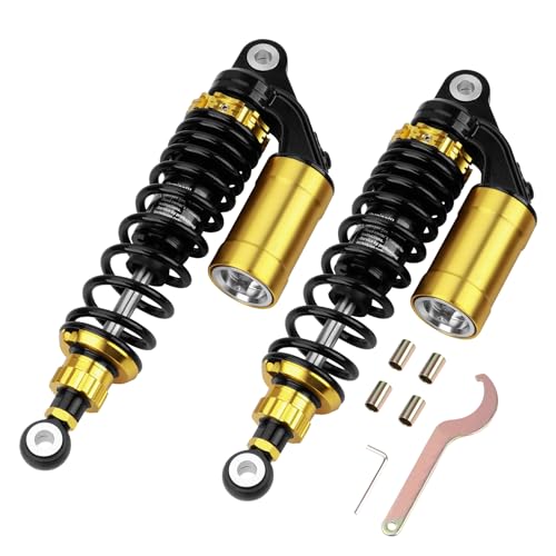 Image of Universal 320 mm motorcycle shock absorber - Rear suspension - 2 sets - 12.5 inches - Compatible with Gokart, Honda, ATV, CB, Yamaha Gokart (Black Gold).