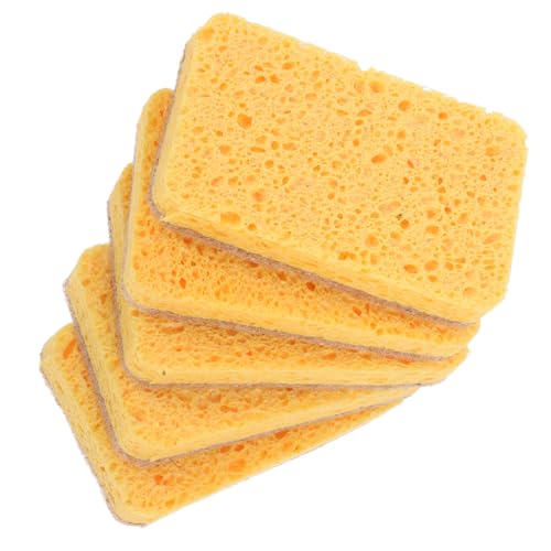 HEALLILY 5 Piezas Estropajo Almohadillas no Fritas Toalla de Limpieza multifunción Toalla para Limpiar Platos Trapos para Platos domésticos Toallas de Limpieza Algodón de Pulpa de Madera