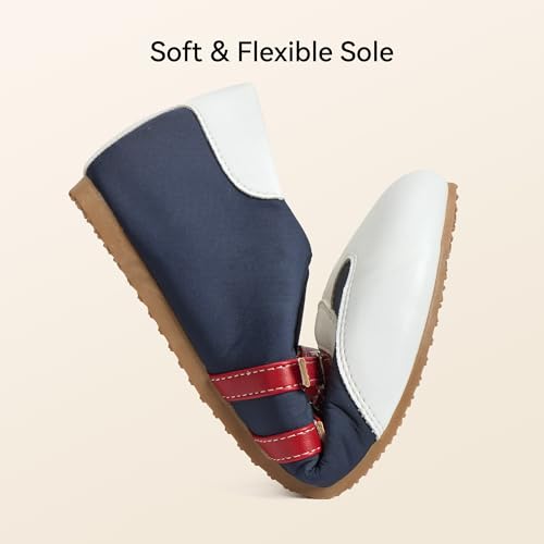 Image of BOSTANTEN Ballet Sneakers Mary Jane Flats for Women, Retro Trainer Style | Cute Retro and Y2k Style, Double Adjustable Straps, Lightweight Flexible Sole, Soft Suede Round Toe, Breathable Lining