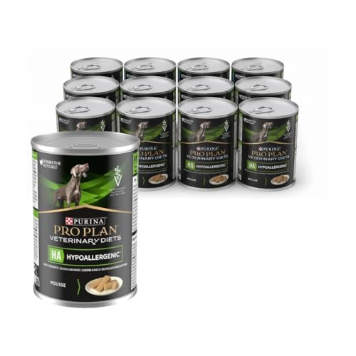 PURINA PRO PLAN Veterinary Diets HA Hypoallergenic | 12 x 400 g | Alimento dietetico completo per cuccioli e cani adulti | Può contribuire a ridurre le intolleranze alimentari