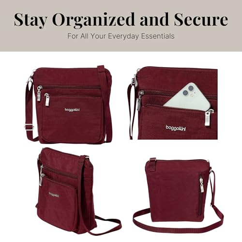 Image of Baggallini Pocket Crossbody Bags for Women 8x8 Small Lightweight Durable Water-resistant Travel Purse W /Rfid