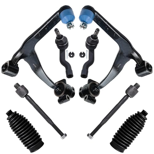 Image of Detroit Axle - 8pc Front End Kit for 2003 2004 2005 2006 2007 2008 INFINITI FX35 FX45, 2 Lower Control Arms with Ball Joint 4 Inner Outer Tie Rods 2 Boots Replacement