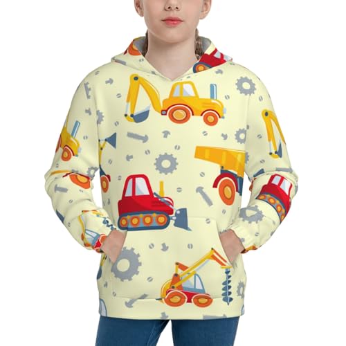 Heavy Equipment Kid Hoodies Boys Sweatshirts Girls Pullover with Pocket