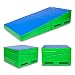 Matladin 58"x29"x14" Folding Gymnastics Cheese Wedge Incline Mat, Gym Fitness Tumbling Skill Shape Mat for Kids Girls Home Training Exercise (Blue+Green 58"x29"x14")