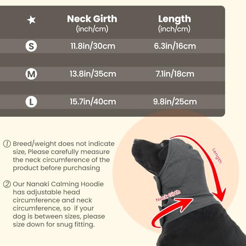 Image of Nanaki Calming Hoodie Dog Ear Covers-No Shake Hematomas Ear Wraps for Dogs, Adjustable Head Wrap Muffs Noise Cancelling Protector, Anxiety Relief, Fireworks & Grooming Bathing, 4th of July, Vet Visit