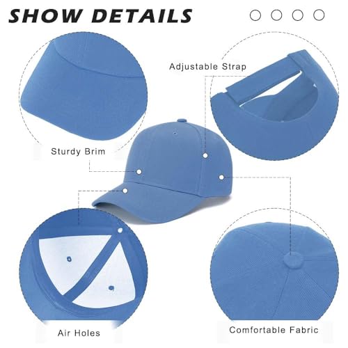 Image of ZH Plain Adjustable Baseball Cap - Lot of 12 Unisex Blank Design Caps