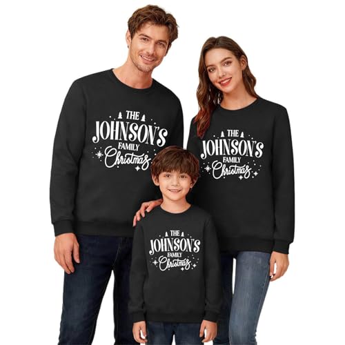 Matching Family Christmas 𝗣ajamas Set : Cute Graphic Pullover Shirts Long Sleeve O-Neck Comfy Costumes for Family