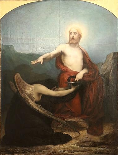 Lienzo de Cristo en el Huerto de Jean Paul Laurens, pintura mural artística de alta calidad