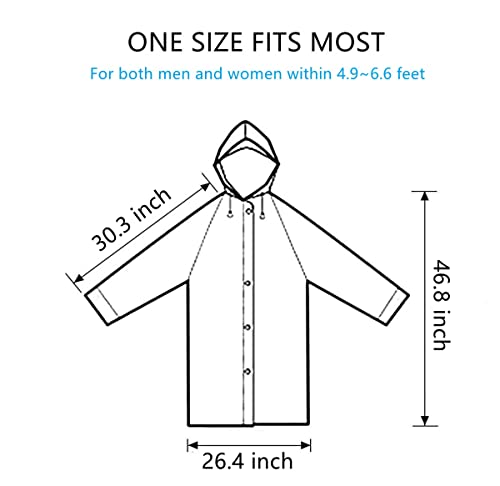 Rain Poncho Raincoats for Adult Reusable - 2-5 Pack EVA Waterproof Rain Coat with Hood, Rain Gear for Men Women2