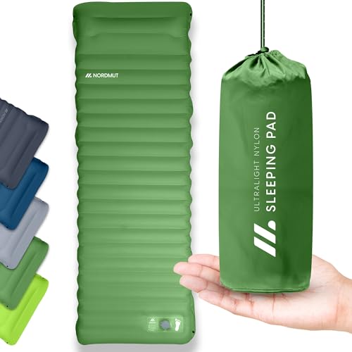 NORDMUT® Matelas autogonflant 1 Personne Confortable – Matelas de Camping 1 Place Compact – Matelas Trekking Ultra-léger