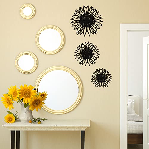 Sunflower Wall Decors Set Of 3 Wood Room Wall Decor Rustic Sunflowers Petal Sign Hanging Wall Art Bedroom Bathroom Living Room Wall Decors Geometric Sculpture For Home Garden Outdoor 6 8 12 Inches #TOP5
