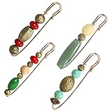 Damen Brosche Pullover Schal Clips Perlenbroschen Retro Sicherheitsnadeln Vintage Brooches Safety Pins Pullover Schal Clips Hemd Brosche Clips für Pullover Kleidung Sweater Shawl Hut 4 Stück