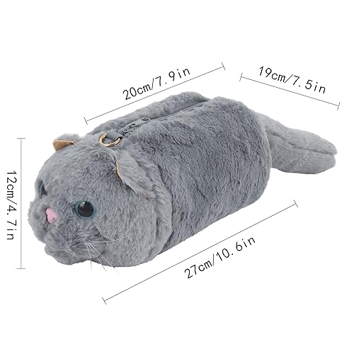 Image of Minache Women Mini Cat Plush Crossbody Bag Shoulder Bag Stationery Pouch Ladies Cosmetic Bag