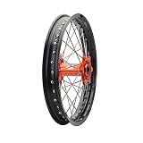 Tusk Impact Complete Wheel - Rear 18 x 2.15 Black Rim/Silver Spoke/Orange Hub For KTM 450 SMR 2022