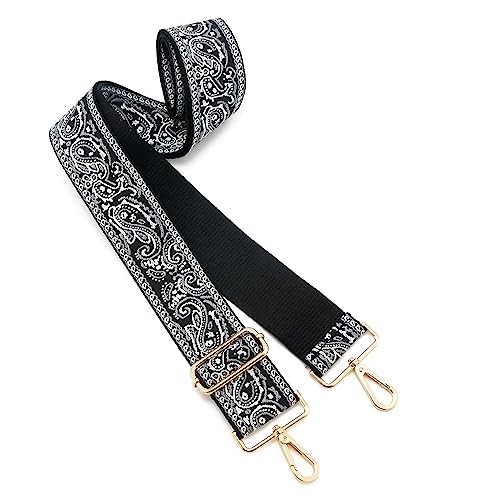 Image of Wide Shoulder Strap Adjustable Replacement Belt Guitar Style Crossbody Bag Handbag Strap Multicolor Canvas Straps(Wide:2in)(Color44)