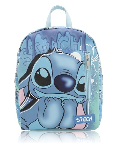 Disney Stitch Mini Backpack for Kids | Cute Small Blue PU Leather Backpack Purse | Stitch Bag School Gift and Everyday Use | Ages 3+