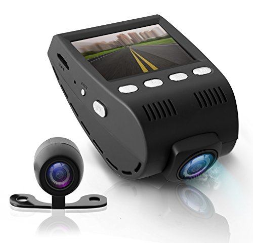 Pyle Dash Cam Car Recorder DVR - 2 Inch Monitor Blackbox Rear Camera View Full Color HD 1080p Video Security Loop Camcorder - PiP Night Vision Audio Record Micro SD & Built-In Microphone (PLDVRCAM48)