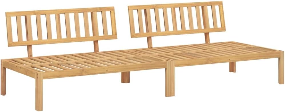 vidaXL Patio Pallet Middle Sofas - Modular Outdoor Furniture 2 Pcs in Solid Wood Acacia for Garden, Patio, Terrace - 47.2 x 36.2 x 27.2 Inches