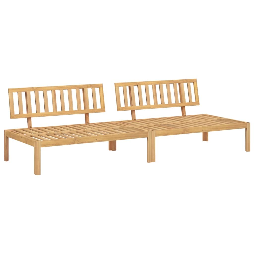 Juego de 2 sofás de jardín de madera de acacia, 120 x 92 x 69 cm, diseño modular, madera resistente, salón para jardín, balcón, terraza