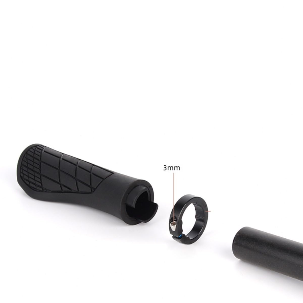 Houson Ergonomic, Non-Slip Rubber Bike Grips - MTB & E-Bike Compatible, Black, 22.2 - Image 2