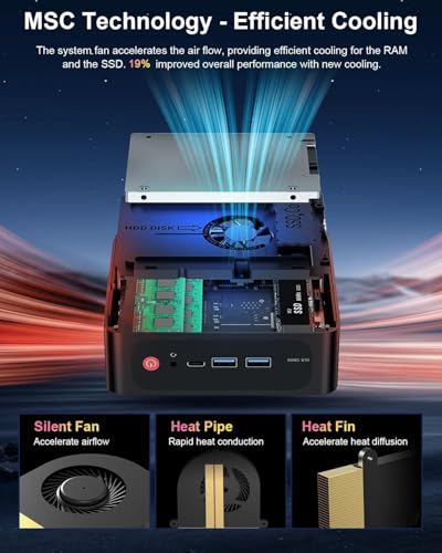 Image of Beelink Mini PC, AMD Ryzen 7 5700U (up to 4.3GHz), 16GB DDR4 RAM 500GB PCIe3.0 SSD, SER5 Pro Mini Desktop Computer Support 4K@60Hz Triple Display /WiFi 6 /BT5.2 /USB3.2 /Gaming /Office /Home