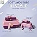 Caboodles Pretty in Petite Makeup Box, Two-Tone Periwinkle on Pink, Hard Plastic Organizer Box, 2 Swivel Trays, Fashion Mirror, Secure Latch for Safe Travel