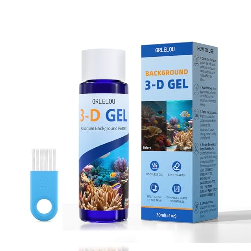 GRLELOU Aquarium Background Gel - 1 OZ (30ml), Aquarium Glue for Fish Tank Background Solution, Fish Tank Poster Glue, Fish Tank Glue, Clear Glue, No Odor, Easy to Apply, Clear and Bright