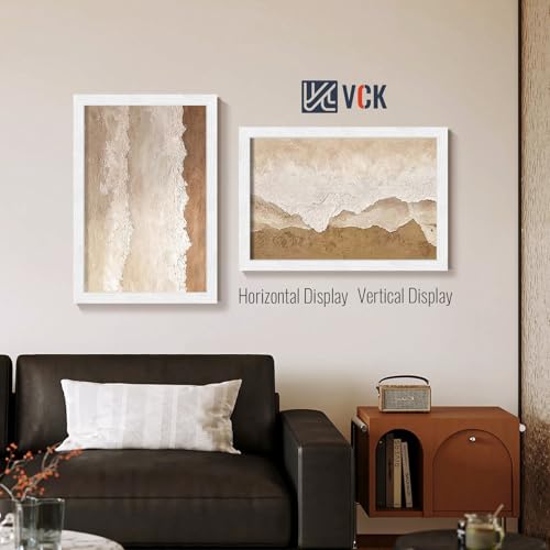 Image of VCK 12x18 Picture Frame 5 Pack, White Exclusive Wood, HD Glass, for Artwork