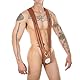 Herren Sexy Borat Style V Sling Stretch Body Strap Thongs Bodysuit Unterwäsche Straps Rentier Kostüm Sexy Weihnachten Manner Weihnachts Geschenkidee (weiß)