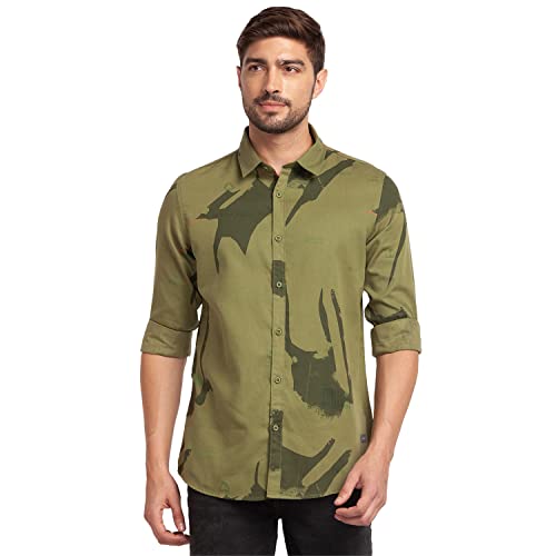 Image of Spykar Men Cotton Regular Slim Fit Full Sleeves Shirt