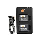 EN EL19 Lot de 2 Batteries de Rechange Rechargeables et Chargeur Double Compatible avec NP BJ1, DSC RX0 et Nikon Coolpix S32, S100, S4100, S4200, S4300, S5200, S5300, S6500, S7000, etc.