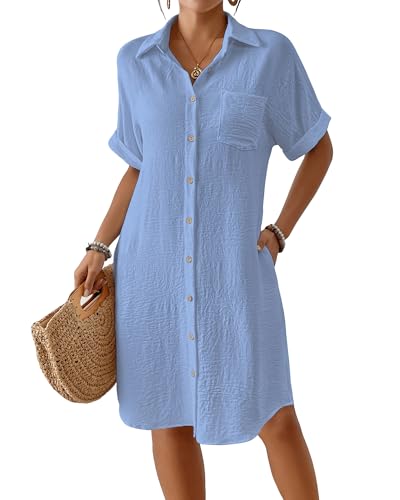 Bsubseach Womens Swimsuit Coverup Long Button Down Bathing Suit Cover
