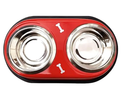 URBANPET Double Diner Dog Food Bowl and Cat Food Bowls Anti Slip Mat | Set for Drinking or Eating Food (300ml X 2) | Detachable Non-Skid Stainless Steel | Bowls for Cat, Dog, Kitten | (600 ml Red) (B0D97LQWX3) Amazon Price History, Amazon Price Tracker